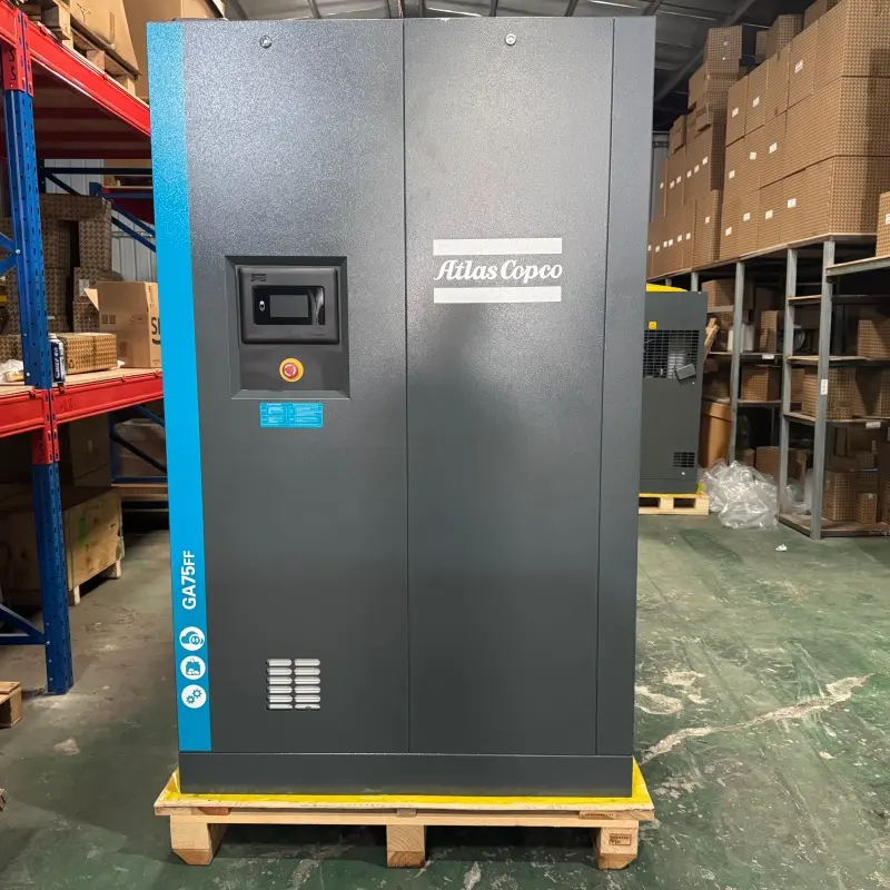 Atlas Copco GA75FF Kompresor Sekrup Injeksi Minyak 75 kW 100 HP Pengering Terpadu Asli