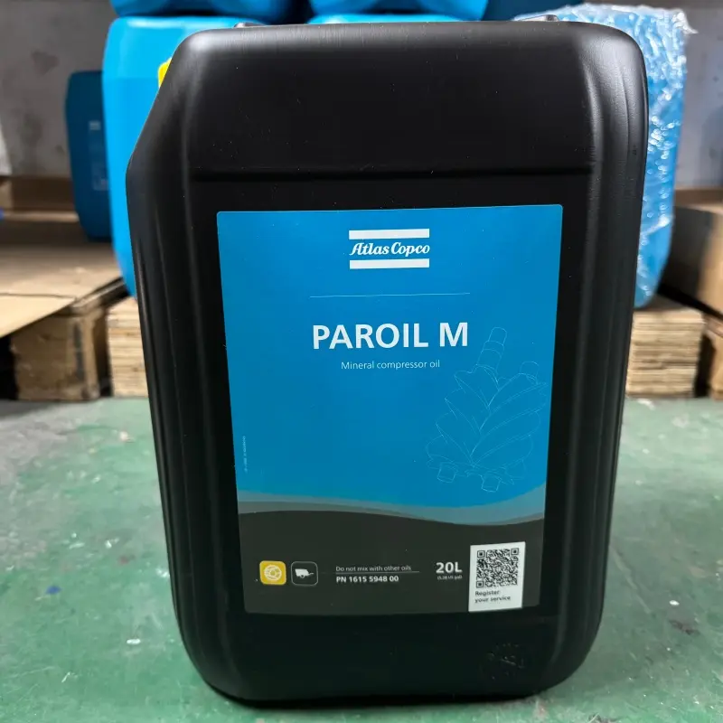 Minyak Atlas Copco 1615594800 Paroil M Mineral Lubricant kanggo Kompresor Portabel Asli