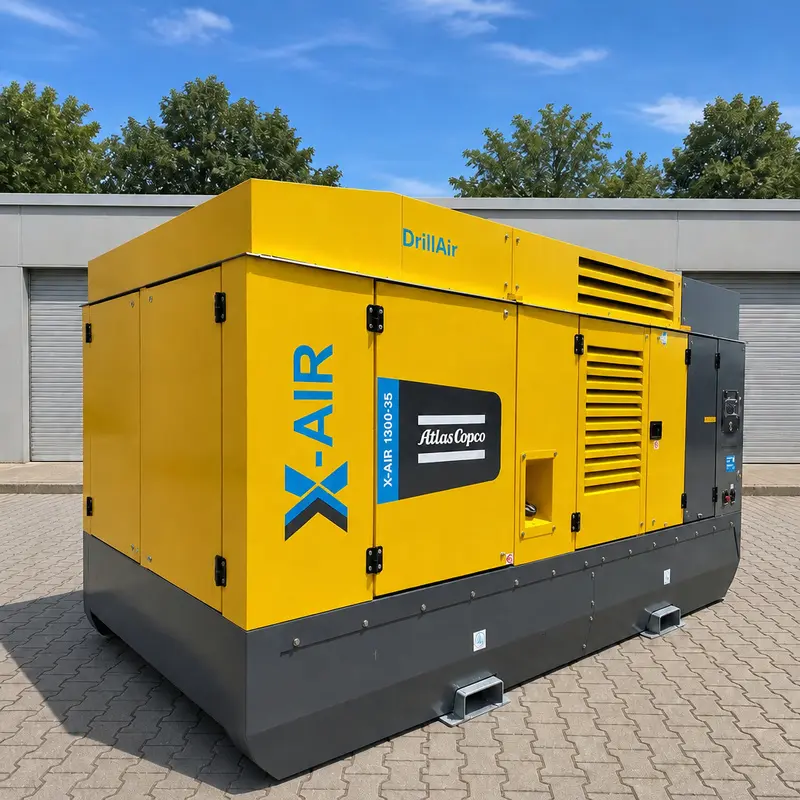 Atlas Copco X-Air 1300 35 Kompresor Diesel Seluler Besar 412kW 35Bar Pengeboran Asli